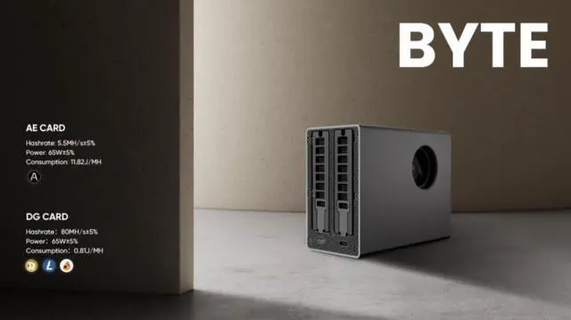 Alt view image 2 of 7 - Goldshell BYTE Miner 65Mh/s 45W Home Mining 45dB With WIFI 65W ±5% LOT 1X AE Card