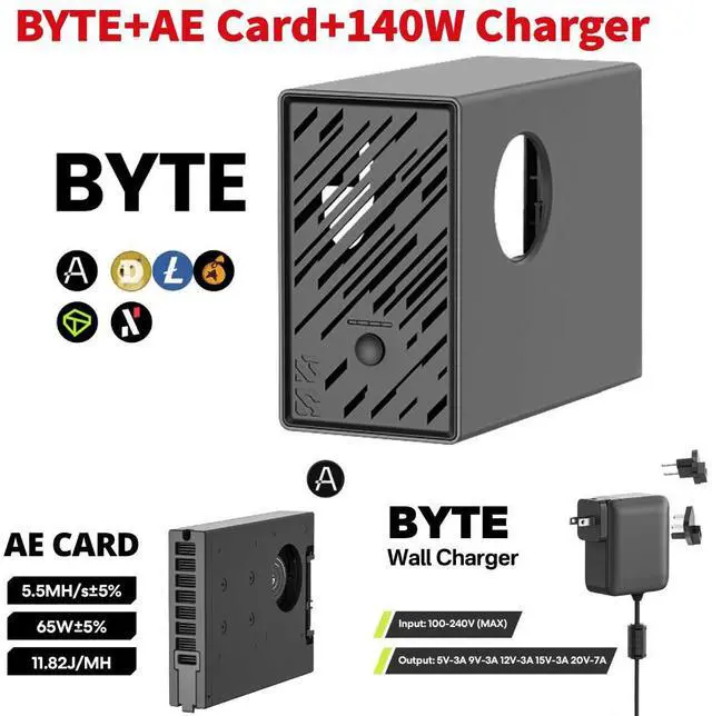 Main image of 1X BYTE Miner+1X AE Card+1X 140W Charger
