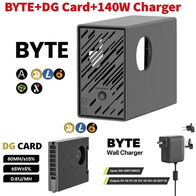 Main image of 1X BYTE Miner+1X DG Card+1X 140W Charger