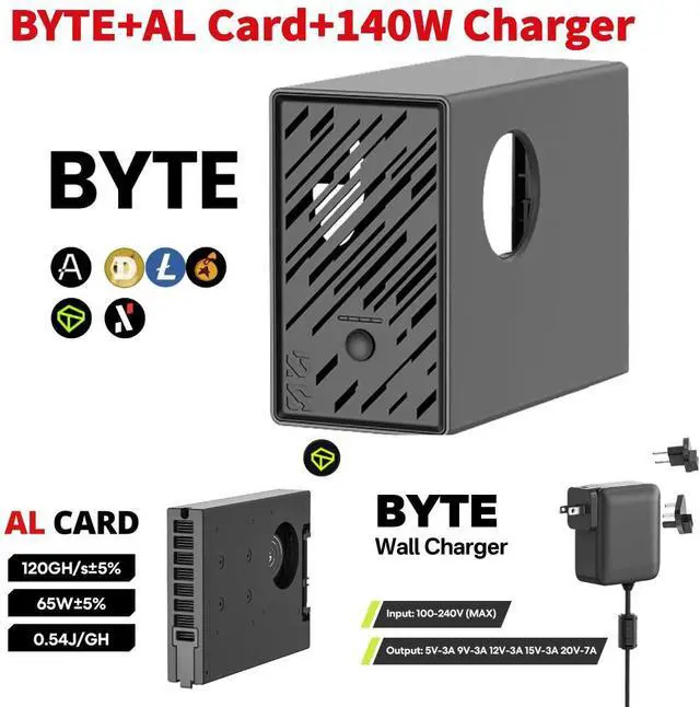 Main image of 1X BYTE Miner+1X AL Card+1X 140W Charger