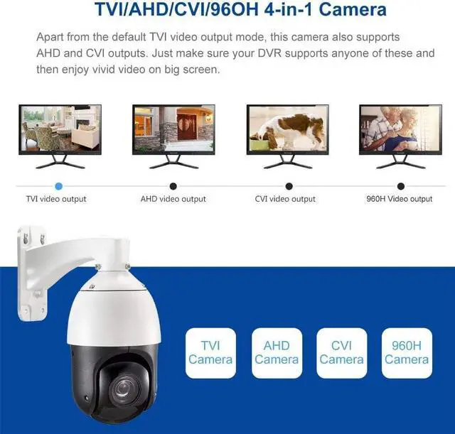 Alt view image 6 of 7 - 1080P 30x Optical Zoom AHD/CVI/TVI/CVBS High Speed Dome PTZ Camera IR 80m