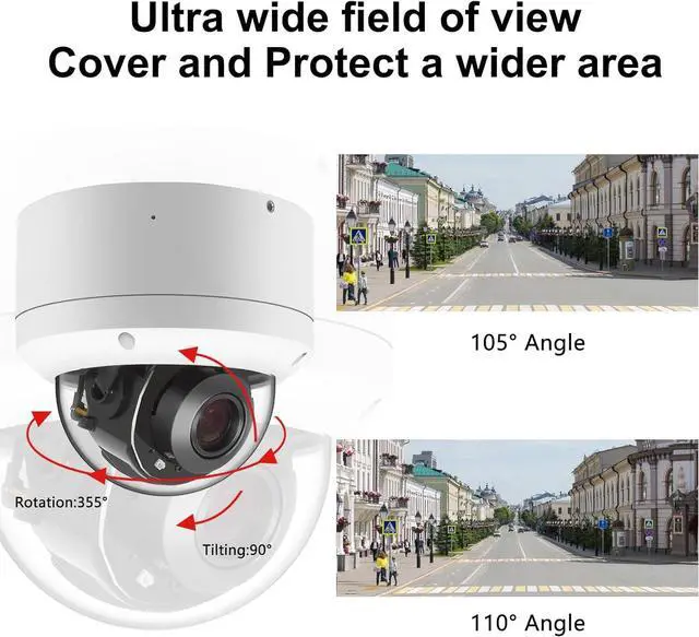 Alt view image 5 of 7 - 8MP 4K 2.5-inch 5x Zoom PTZ POE IP Speed Dome Camera Two-Way Audio IP66 H.265+
