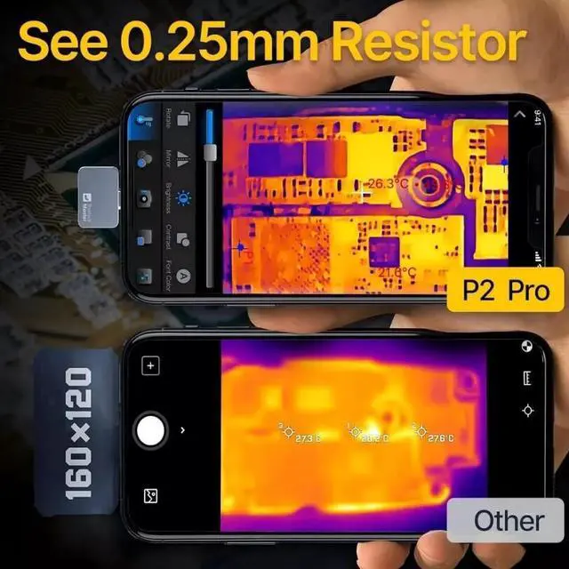 Alt view image 6 of 7 - Thermal Master P2 Pro Thermal Imager -4 to 1112 Thermal Camera with Macro Lens IOS