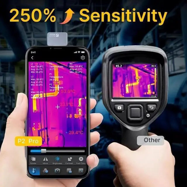 Alt view image 7 of 7 - Thermal Master P2 Pro Thermal Imager -4 to 1112 Thermal Camera with Macro Lens IOS