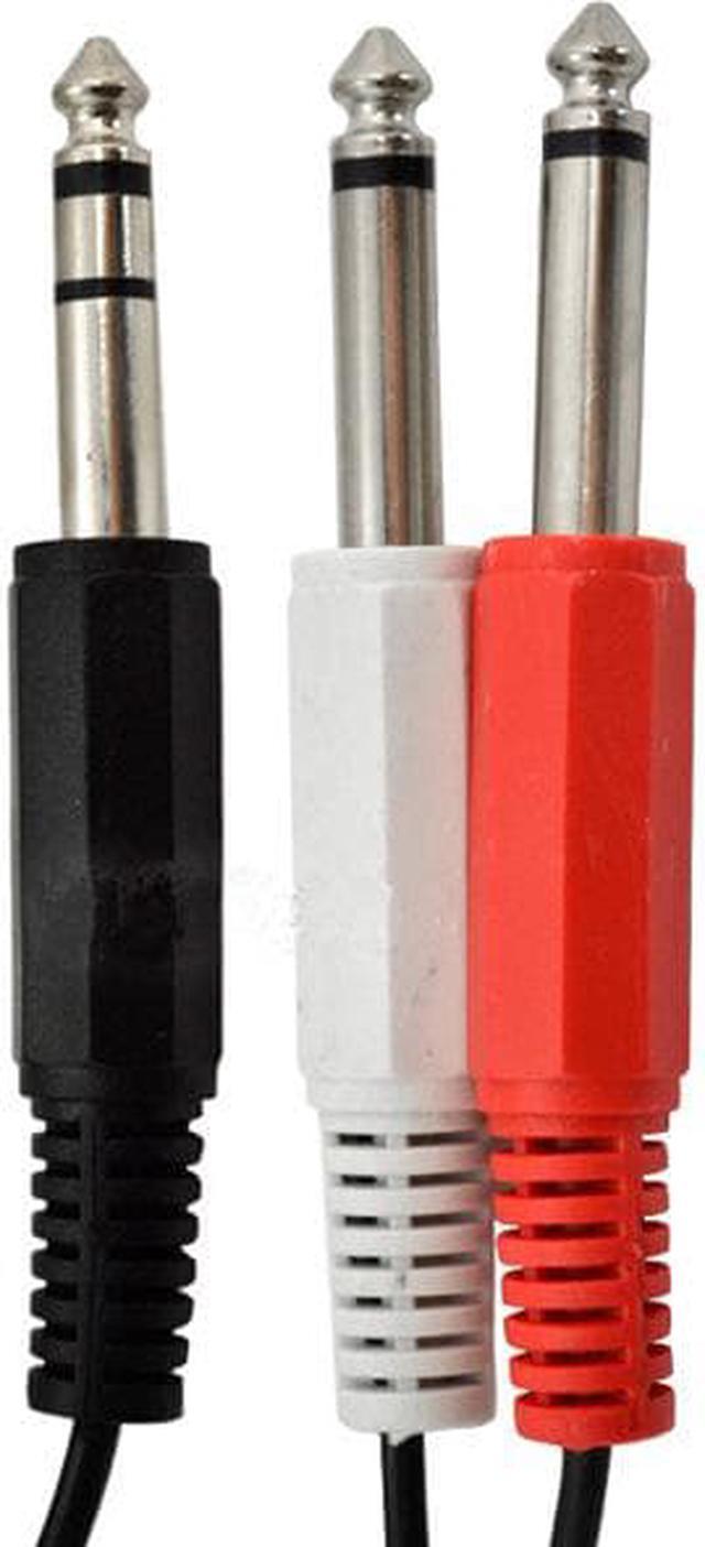 Alt view image 3 of 4 - 6.35 mm to 2 x 6.35 mm, Gold Plated6.35mm 1/4" TRS Male to Dual 6.35mm 1/4" TS Male Mono Insert Cable Stereo Audio Adapter (1pcs)