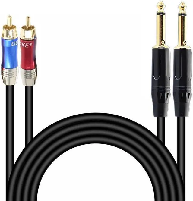 Alt view image 6 of 6 - 5FT 1/4 inch TRS Jack to Dual RCA Cable Gold Plated 6.35mm to 2 RCA Stereo Audio for Multimedia Video Cable PS3#35 (1pcs)