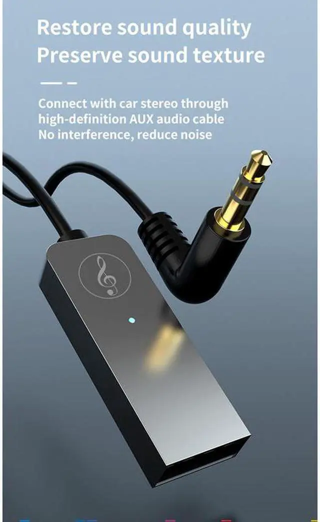 Alt view image 2 of 6 - Bluetooth Adapter Wireless Car Bluetooth Receiver USB to 3.5mm Jack Audio Music Mic Handsfree Adapter for Car Speaker