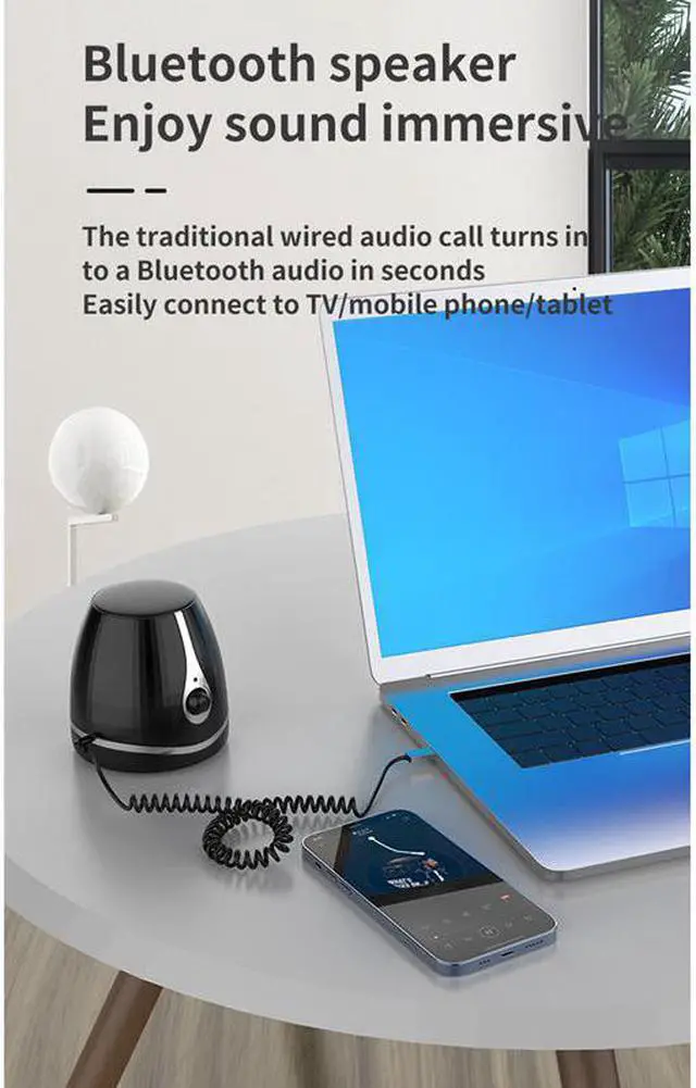 Alt view image 4 of 6 - Bluetooth Adapter Wireless Car Bluetooth Receiver USB to 3.5mm Jack Audio Music Mic Handsfree Adapter for Car Speaker