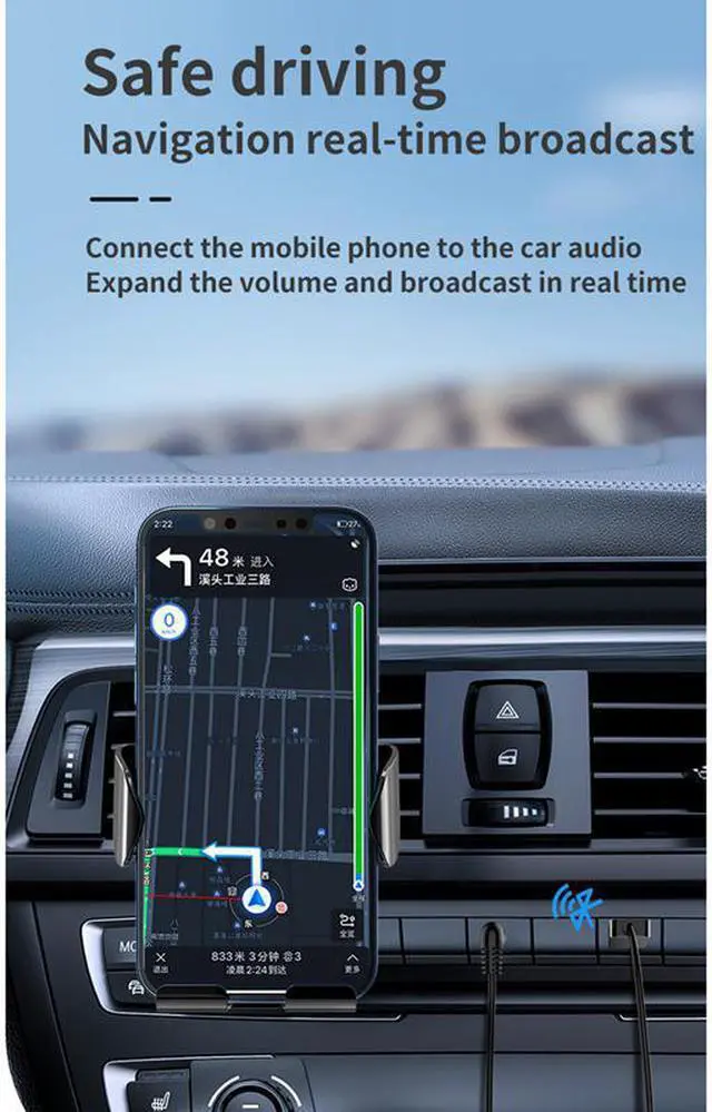 Alt view image 5 of 6 - Bluetooth Adapter Wireless Car Bluetooth Receiver USB to 3.5mm Jack Audio Music Mic Handsfree Adapter for Car Speaker
