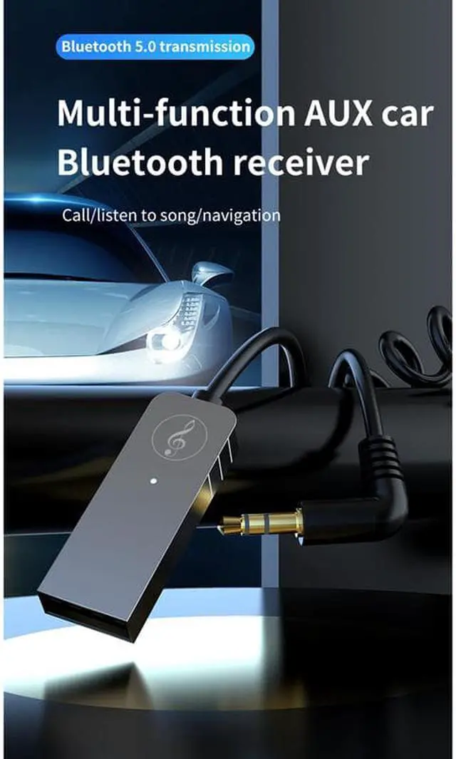 Alt view image 6 of 6 - Bluetooth Adapter Wireless Car Bluetooth Receiver USB to 3.5mm Jack Audio Music Mic Handsfree Adapter for Car Speaker