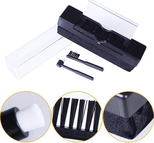 Alt view image 6 of 6 - Vinyl Record Cleaning Brush Set 2 In 1 Vinyl Record Cleaning Brush Set Anti-Static Cleaner Kit