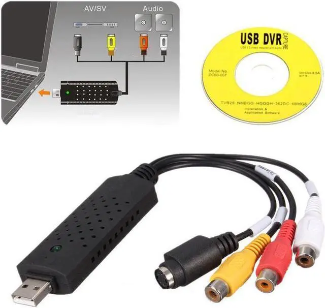 Main image of Portable Easy Cap USB 2.0 Video Audio Converter Capture Card DVD DVR VHS Support NTSC PAL Video High Quality
