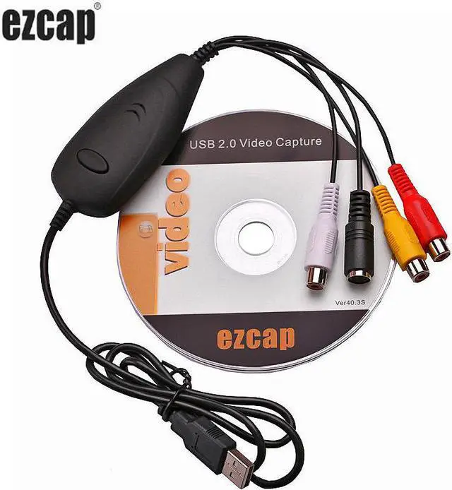 Main image of Ezcap172 USB 2.0 Video Grabber AV S-Video Game Audio Capture Card Old Tape VHS 8mm Cassette Video Camera Camcorder Windows Win10