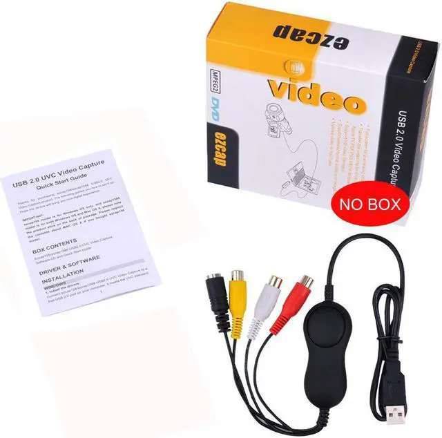 Alt view image 6 of 6 - EZCAP 158 USB 2.0 S-Video Grabber Video Capture Card Record for VHS Player Camcorder Camera Game Box for Windows10/8/7 MAC Win10
