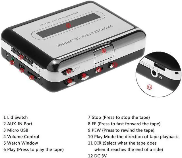Alt view image 4 of 6 - Ezcap USB Cassette Capture Audio Music Player Cassette Tape to MP3 Converter Convert into Computer Stereo HiFi Sound Mega Bass