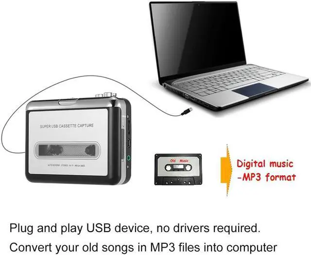 Alt view image 5 of 6 - Ezcap USB Cassette Capture Audio Music Player Cassette Tape to MP3 Converter Convert into Computer Stereo HiFi Sound Mega Bass