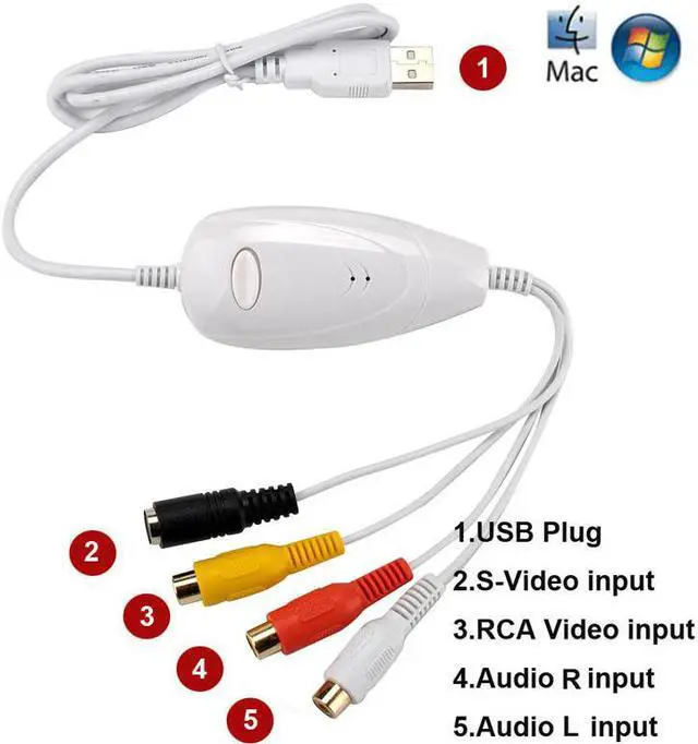 Main image of Ezcap1568 159 USB 2.0 Video Capture Card CVBS AV S-video Video Record for DVD DVR VHS Player for Win7/8/10 Win10 64bit & Mac OS