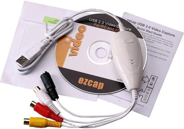 Alt view image 6 of 6 - Ezcap1568 159 USB 2.0 Video Capture Card CVBS AV S-video Video Record for DVD DVR VHS Player for Win7/8/10 Win10 64bit & Mac OS