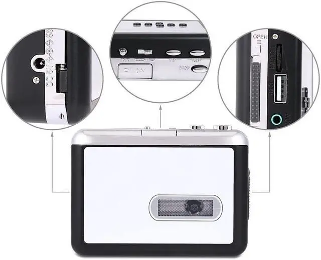 Alt view image 2 of 4 - USB Cassette Tape Music Audio Player to MP3 Converter USB Cassette Player Capture Recorder to USB Flash Drive