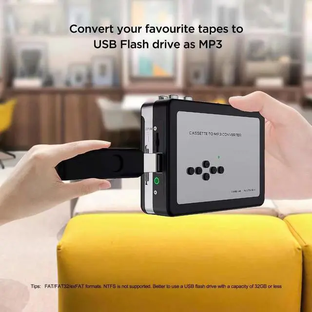 Alt view image 4 of 6 - USB Cassette Tape Music Audio Player to MP3 Converter USB Cassette Player Capture Recorder