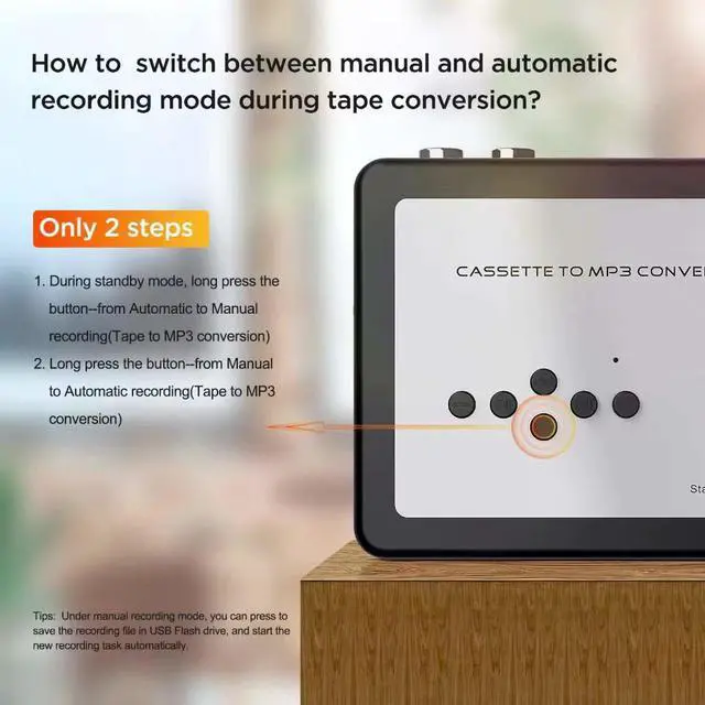 Alt view image 5 of 5 - USB Cassette Tape Recorder Player Tapes to MP3 Digital Converter Save to USB Flash Drive directlyNo Need Computer