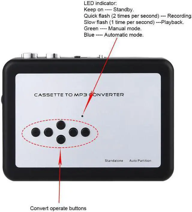 Alt view image 5 of 6 - USB Cassette Tape Music Audio Player to MP3 Converter USB Cassette Player Capture Recorder to USB Flash Drive No PC
