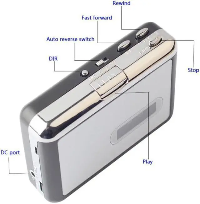 Alt view image 6 of 6 - Cassette Player USB Cassette To MP3 Converter Capture Audio Music Player Tape Cassette Recorder