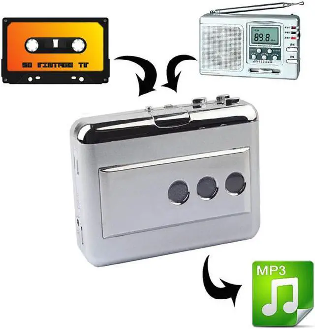 Alt view image 2 of 6 - Cassette Radio Player USB Cassette Tape to MP3 Converter Capture Audio Music Player Tape Cassette Recorder