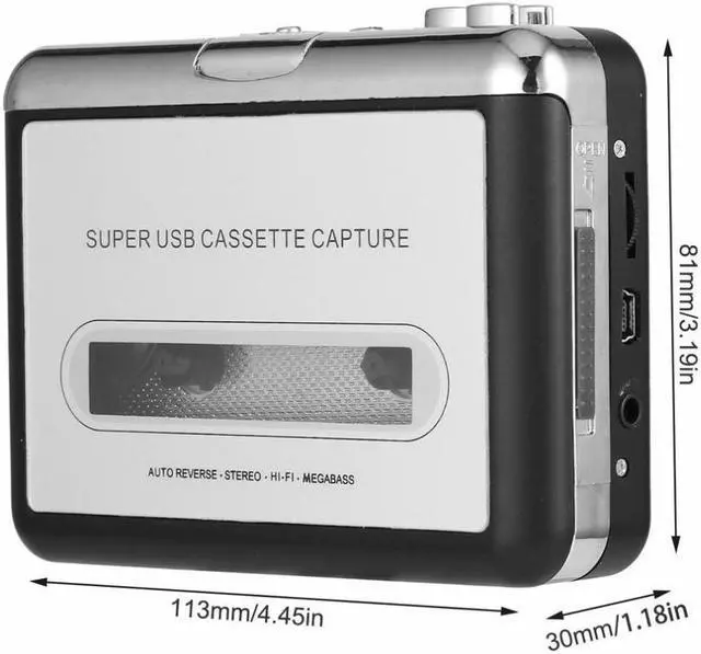 Alt view image 3 of 4 - USB cassette capture Player,Tape to PC, Super Portable USB Cassette-to-MP3 Converter Capture