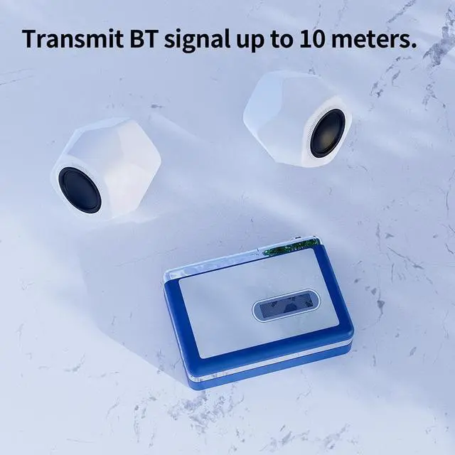 Alt view image 6 of 6 - Portable BT 4.2 Cassette Player Transmit Tape Music to BT Headset/Speaker Enjoy Retro Tape Wirelessly Auto Reverse Function