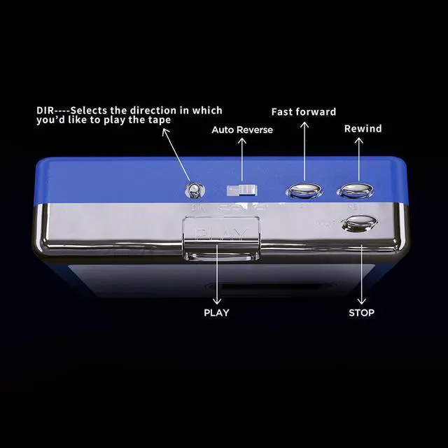 Alt view image 3 of 6 - Portable BT 4.2 Cassette Player Transmit Tape Music to BT Headset/Speaker Enjoy Retro Tape Wirelessly Auto Reverse Function