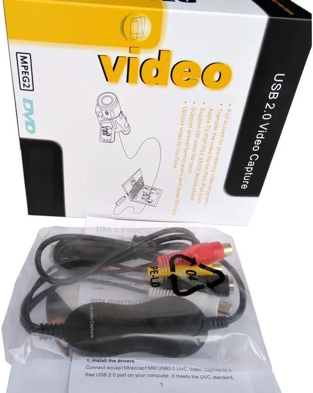Alt view image 3 of 3 - EzCAP158 UVC standard USB2.0 Video audio capture card, convert analog video audio to digital format suitable Windows, MAC