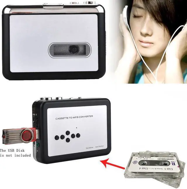 Main image of Portable Cassette Player USB Walkman Cassette Tape Music Song Audio To MP3 Converter Player Save MP3 File To USB Flash U Drive