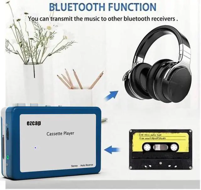 Alt view image 5 of 6 - Genuine Ezcap215 Personal Walkman Bluetooth Cassette Player Audio Converter English Tape Music To Bluetooth Earphone Speaker