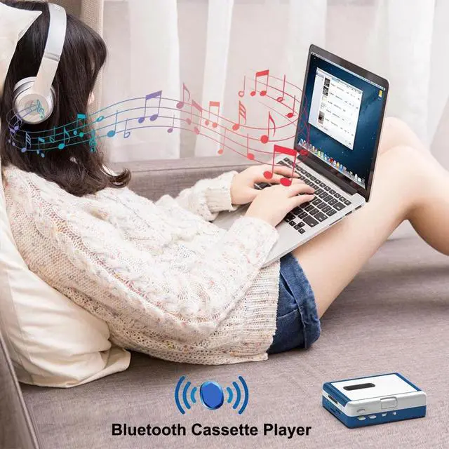 Alt view image 4 of 6 - Genuine Ezcap215 Personal Walkman Bluetooth Cassette Player Audio Converter English Tape Music To Bluetooth Earphone Speaker