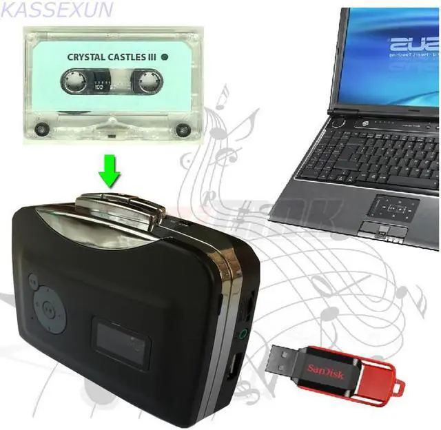 Alt view image 2 of 3 - USB cassette to mp3 converter, capture audio to mp3 in USB Flash Disk directly from old walkman cassette tape,