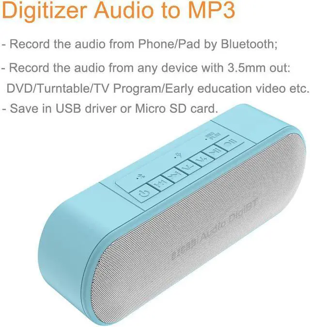 Alt view image 3 of 6 - Mini Portable Car Music Speaker Wireless Bluetooth One Key Recording To TF Card USB Drive Mp3 Player PC Phone Audio Capture Card