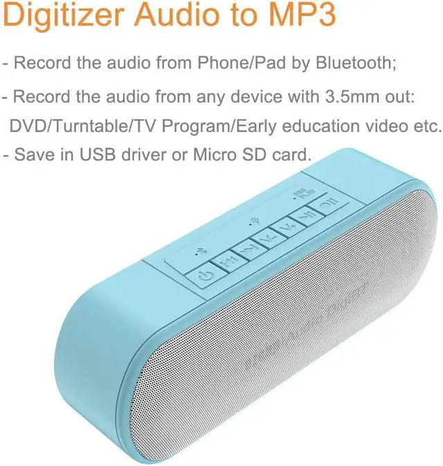 Alt view image 2 of 6 - Mini Bluetooth Speaker Phone Audio Recorder To MP3 Format USB Drive TF Card Player Computer PC Audio Capture Card Outdoor Study