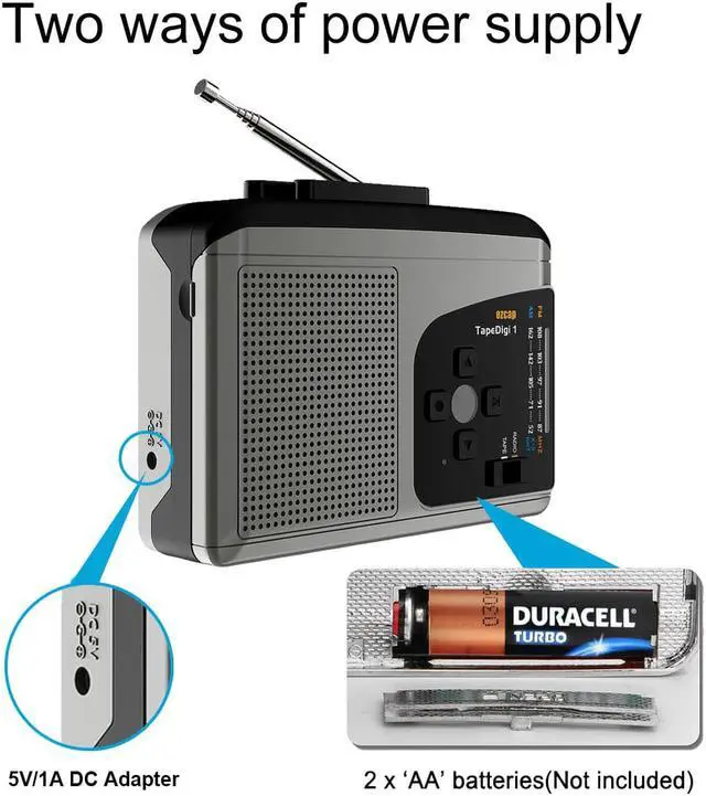Alt view image 6 of 6 - Ezcap Tape Walkman Cassette Player AM/FM Radio Mic Recorder,Cassette To MP3 Converter To Micro SD Card Audio Capture Card Box