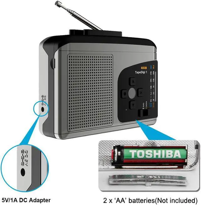 Alt view image 3 of 6 - Portable Cassette Player with AM/FM radio,Cassette to MP3 Converter save in Micro SD Card,No Need Computer