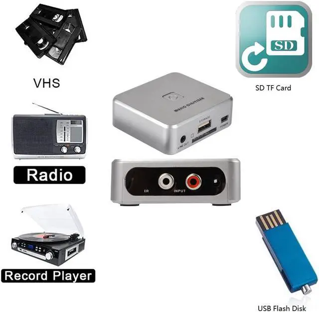 Alt view image 4 of 5 - Audio cassette tape LPs record to MP3 format save in USB Flash disk or sd card directly, no pc need 3.5mm stereo audio input