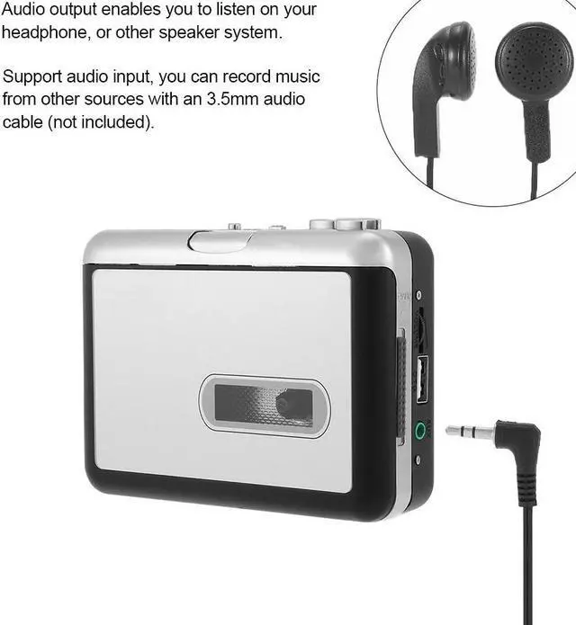 Alt view image 3 of 6 - Audio cassette tape mp3 player converter, capture analogMusic walkman to USB Flash disk U drive directly, no pc need. 128Kbps