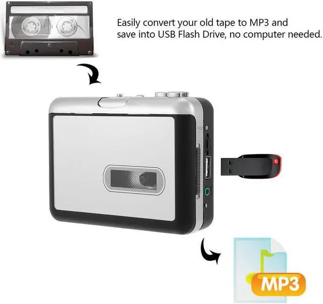 Alt view image 2 of 6 - Audio cassette tape mp3 player converter, capture analogMusic walkman to USB Flash disk U drive directly, no pc need. 128Kbps