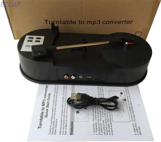 Alt view image 5 of 5 - ezcap613 vinyl to mp3 converter ,convert vinyl turntable to USB Drive or SD Card, no PC required,