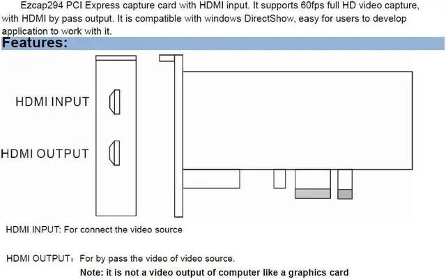 Alt view image 6 of 6 - PCI-E PCIE Video Capture Card 4K HDMI HD PCI Express Video Grabber 1080p 60pfs Recording PC Phone Game Live Broadcast Streaming