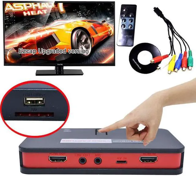 Alt view image 3 of 6 - VHS Player recorder, convert HDMI YPbPr input to U-Driver SD TF Card directly,no need computer
