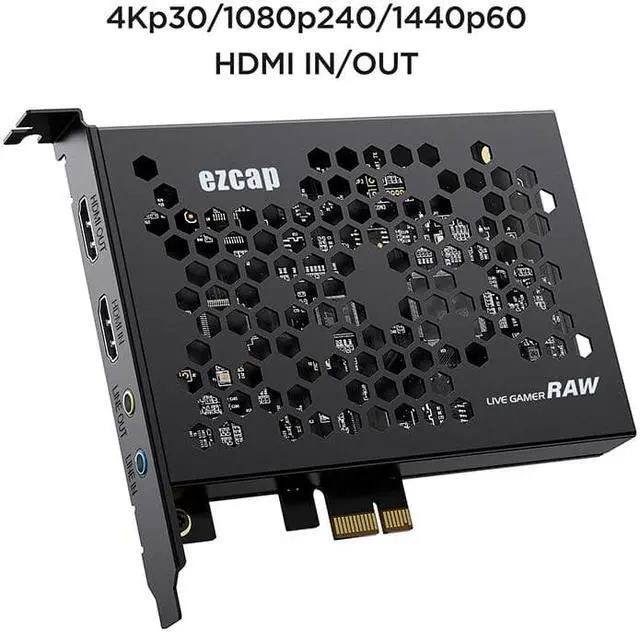Alt view image 4 of 6 - 4K 30hz Full HD 1080p 60fps 120fps PCIe Video Capture Card PCI Express Game Record Box HDMI Loop Audio Line In PC Live Streaming