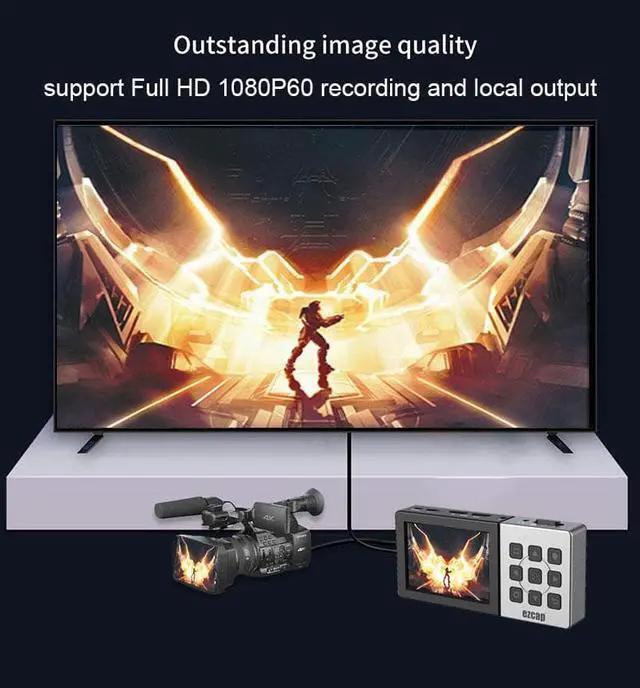 Alt view image 6 of 6 - Ezcap273 HD Game capture Recording 1080P 60fps into Micro SD card With 3.5" color screen playback Built-in Battery&Speaker
