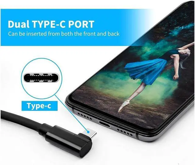 Alt view image 7 of 7 - Compatible for Meta/Oculus Link Virtual Reality Headset Cable for Quest 3/2/1 and Gaming PC, 90 Degree Angled USB3.0 Type C to C High Speed Data Transfer & Fast Charging (16ft/5m) with USB C-A adapter