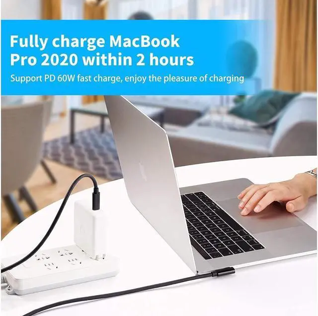 Alt view image 6 of 7 - Compatible for Meta/Oculus Link Virtual Reality Headset Cable for Quest 3/2/1 and Gaming PC, 90 Degree Angled USB3.0 Type C to C High Speed Data Transfer & Fast Charging (16ft/5m) with USB C-A adapter